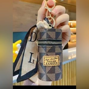Luxury Leather Lipstick Bag / Keychain / Bag Pendant